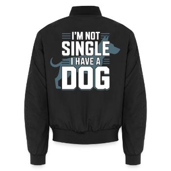 I'm Not Single – I Have a Dog - Unisex Bomberjacke - Schwarz - Hinten - AI Model Male 185 light (185cm)