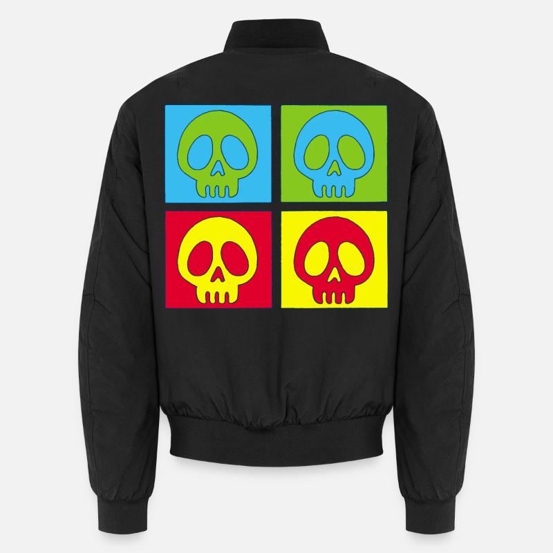 Totenschädel und vierfarbiger Druck Unisex Bomberjacke