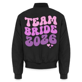 Team Bride 2026 - Unisex Bomberjacke - Schwarz - Hinten - AI Model Male 185 light (185cm)