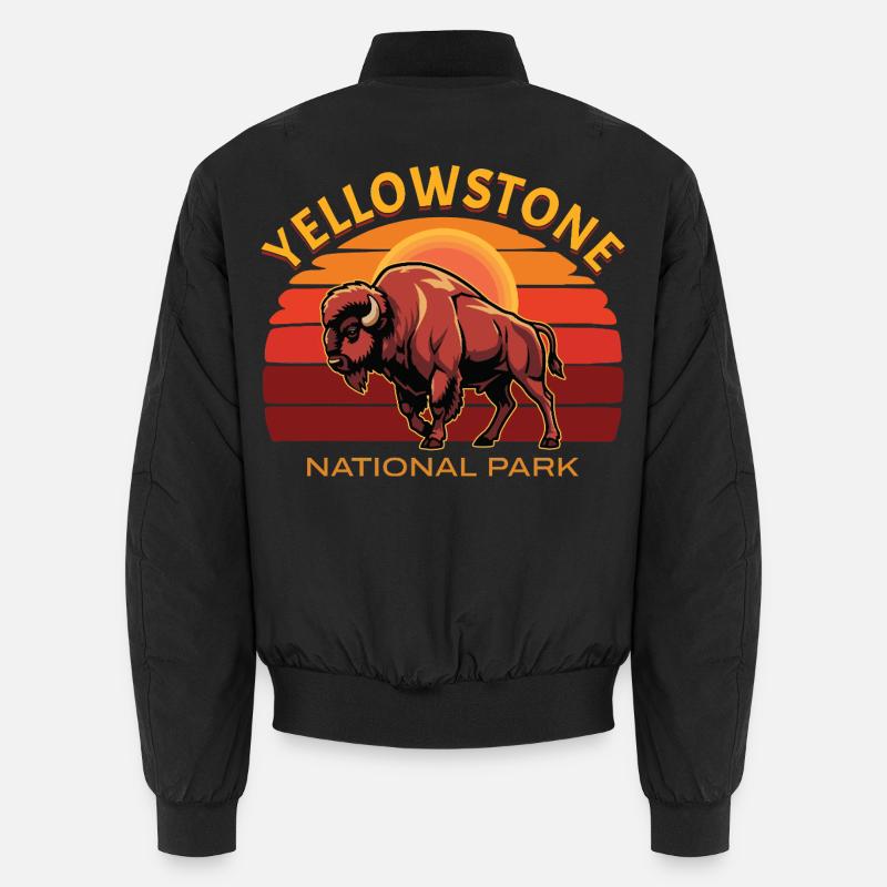 Yellowstone-Nationalpark Büffelbisons - Unisex Bomberjacke - Schwarz