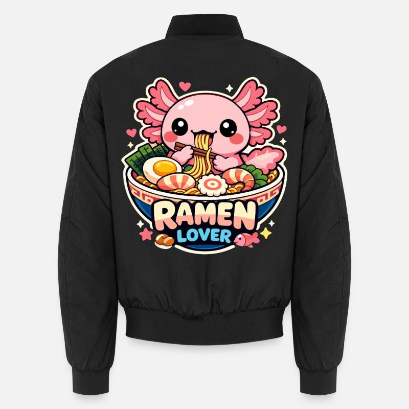 Axolotl Kawaii Ramen Essen Niedlich Geschenk Unisex Bomberjacke