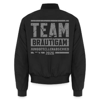 JGA 2026 Team Brautigam Junggesellenabschied - Unisex Bomberjacke - Schwarz - Hinten - AI Model Male 185 light (185cm)
