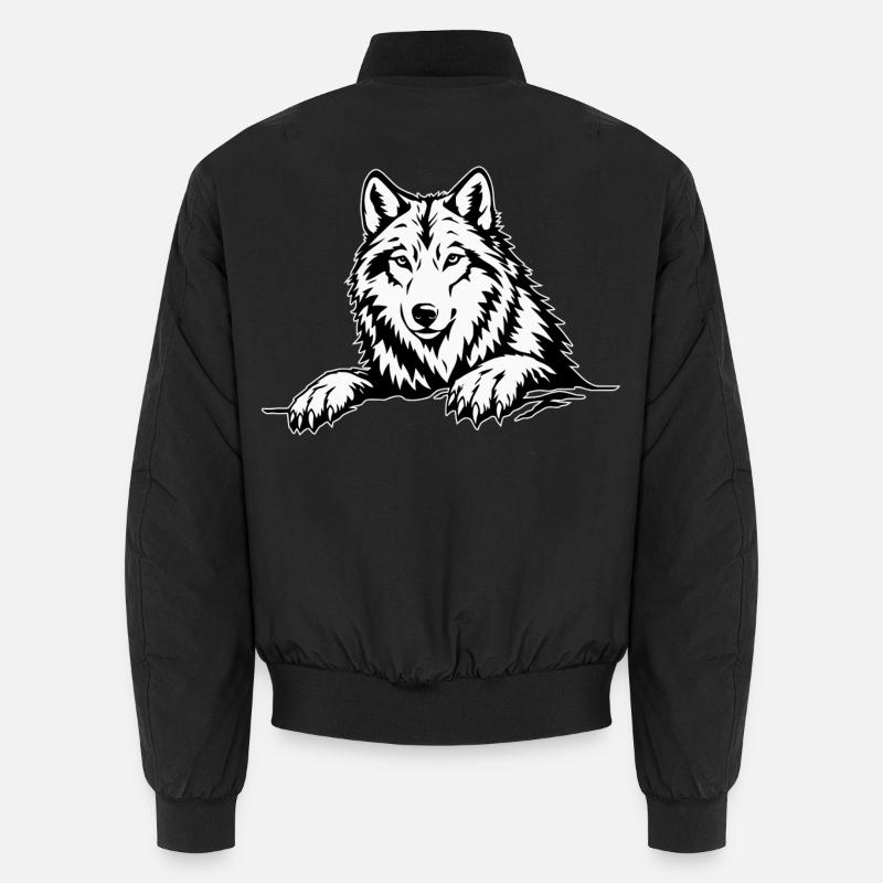 Wolf mit Pfoten Unisex Bomberjacke