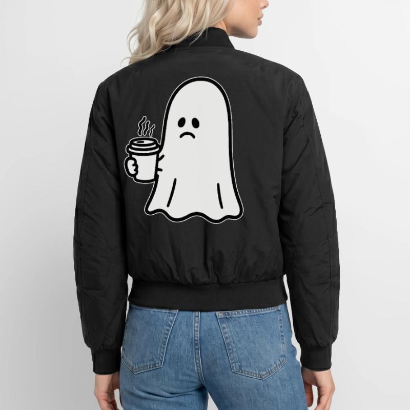 Geist Kaffee Halloween Süßes oder Saures Unisex Bomberjacke
