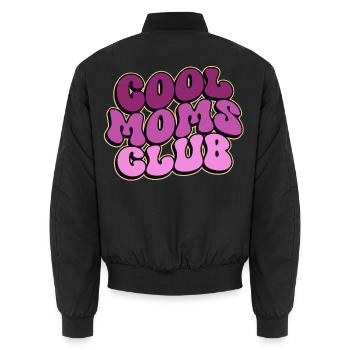 Cool Moms Club - Mother's Day Mom Gift - Unisex Bomber Jacket - black - Back - AI Model Male 185 light (185cm)