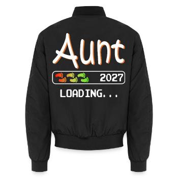 Werdende Tante 2027 loading ich werde Tante - Unisex Bomberjacke - Schwarz - Hinten - AI Model Male 185 light (185cm)