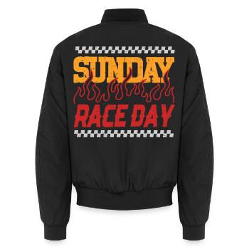 Car Racing Motorsport Sunday Race Day - Unisex Bomber Jacket - black - Back - AI Model Male 185 light (185cm)