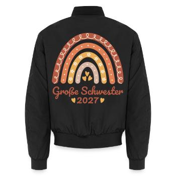 Große Schwester 2027 Boho Regenbogen  - Unisex Bomberjacke - Schwarz - Hinten - AI Model Male 185 light (185cm)