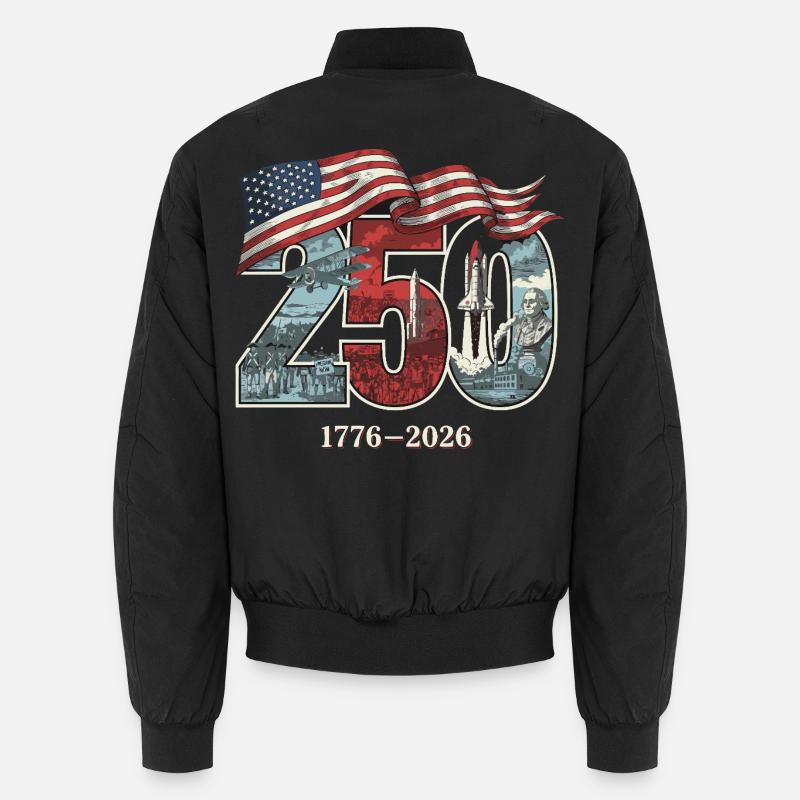 USA 250th anniversary - Unisex Bomber Jacket - black