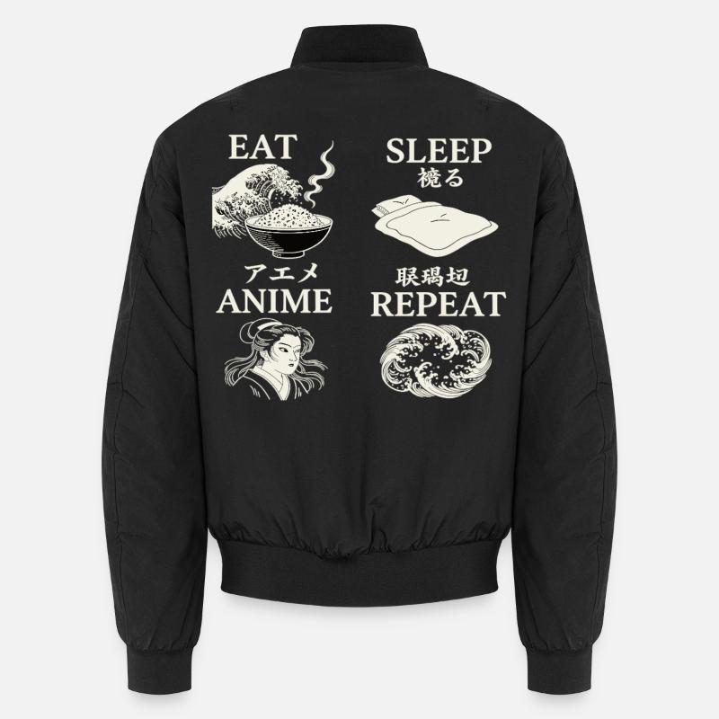 MANGER DORMIR ANIME RÉPÉTER Bomber unisexe