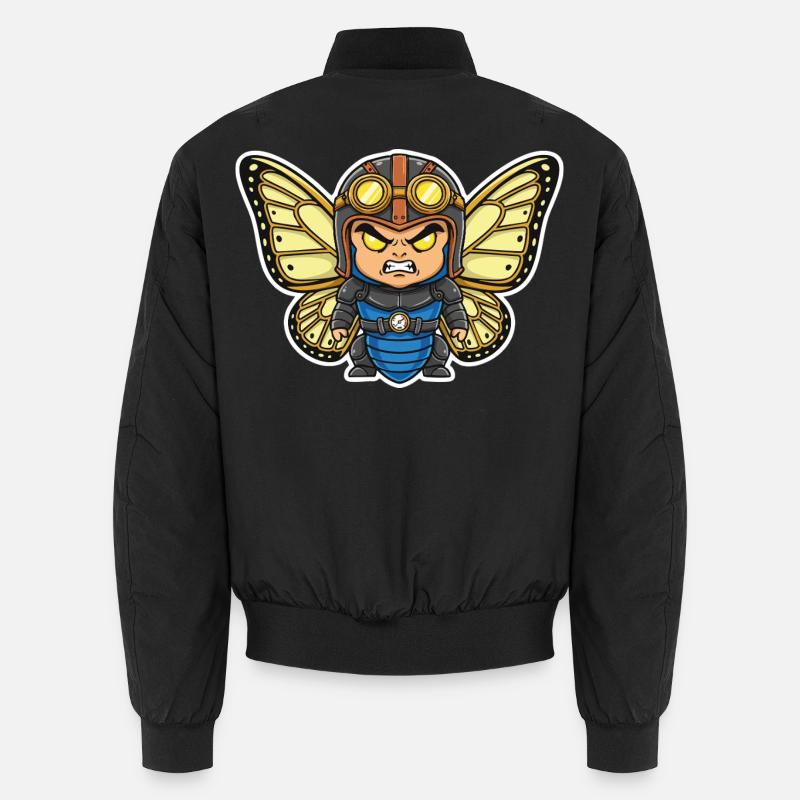 Papillon Aviateur Steampunk Armure Bleue - Bomber unisexe - noir