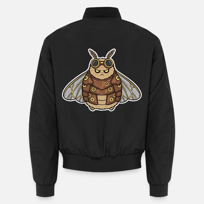 Steampunk Night Moth Armor Bronze Gears Unisex Bomber Jacket