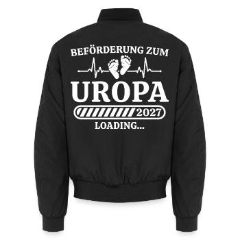 Uropa 2027 Loading – Geschenk Schwangerschaft - Unisex Bomberjacke - Schwarz - Hinten - AI Model Male 185 light (185cm)