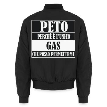 Peto Perche Unico Gas - Unisex Bomberjacke - Schwarz - Hinten - AI Model Male 185 light (185cm)
