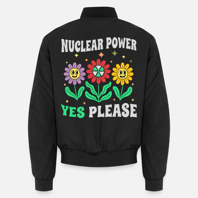 Atomkraft Ja Bitte mit Blumen retro Unisex Bomberjacke