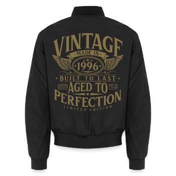Vintage 1996 Jahrgang Geburtstag Retro Geschenk - Unisex Bomberjacke - Schwarz - Hinten - AI Model Male 185 light (185cm)