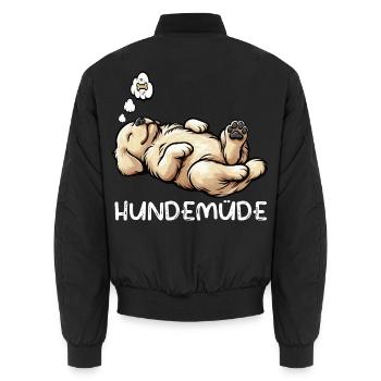Hundemüde Golden Retriever Goldie Goldiebesitzer - Unisex Bomberjacke - Schwarz - Hinten - AI Model Male 185 light (185cm)