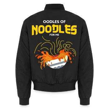 Ramen-Liebhaber lustige Menge Nudeln oben - Unisex Bomberjacke - Schwarz - Hinten - AI Model Male 185 light (185cm)