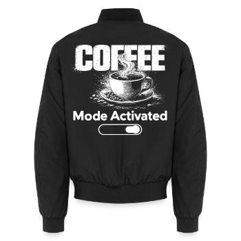 Coffee Mode Activated Shirt Funny Coffee Lover - Unisex Bomberjacke - Schwarz - Hinten - AI Model Male 185 light (185cm)