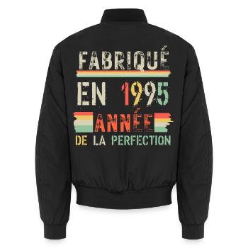 Fabriqué en 1925: Année de Perfection - Bomber unisexe - noir - Dos - AI Model Male 185 light (185cm)