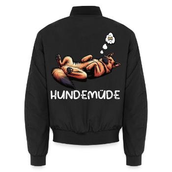 Hundemüde Deutscher Schäferhund Schäferhundhalter - Unisex Bomberjacke - Schwarz - Hinten - AI Model Male 185 light (185cm)