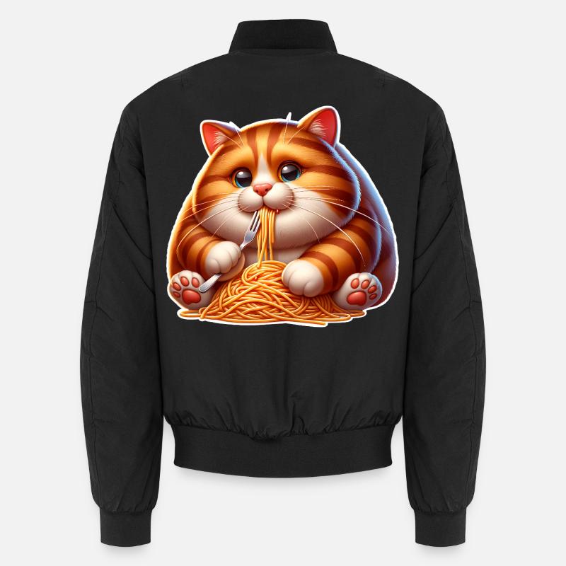Cat Pasta - Unisex Bomber Jacket - black