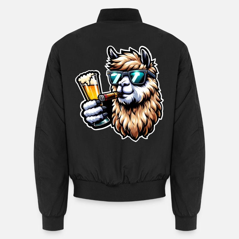 Party Alpaca - Unisex Bomber Jacket - black