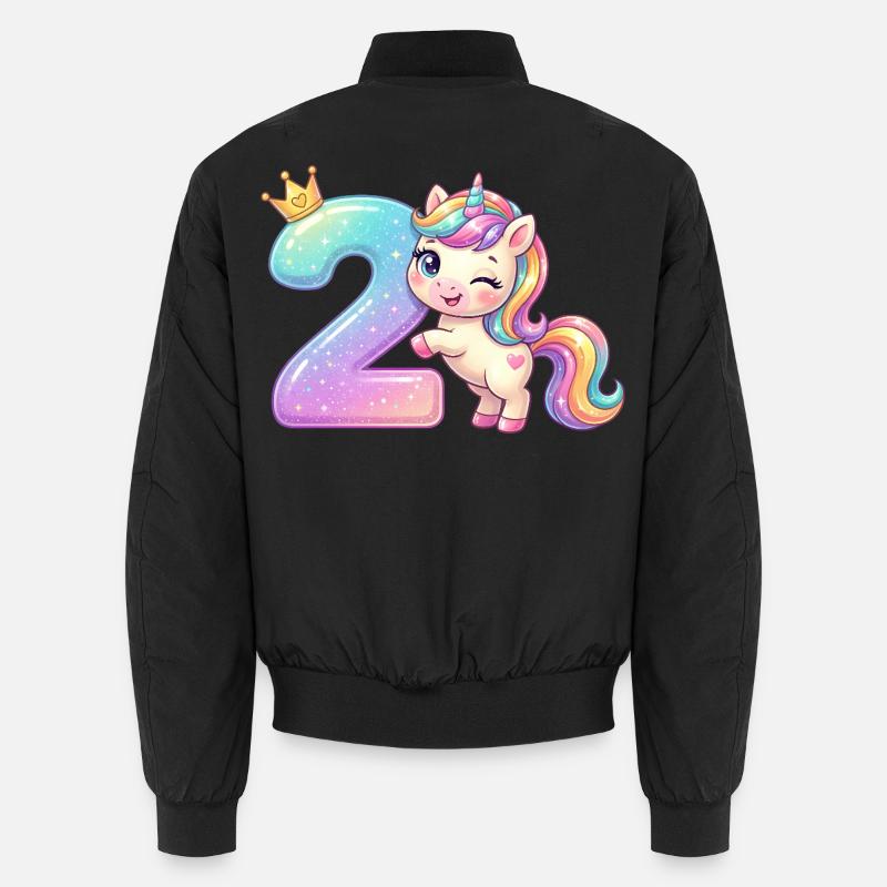 Ich bin 2 Kawaii Einhorn Mädchen Geburtstag Unisex Bomberjacke