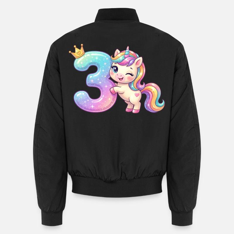 Ich bin 3 Kawaii Einhorn Mädchen Geburtstag Unisex Bomberjacke