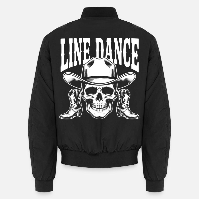 Line Dance Skull Cowboy Boots - Unisex Bomberjacke - Schwarz
