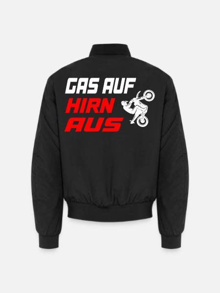 Gas_auf_Hirn_aus - Unisex Bomberjacke - Schwarz