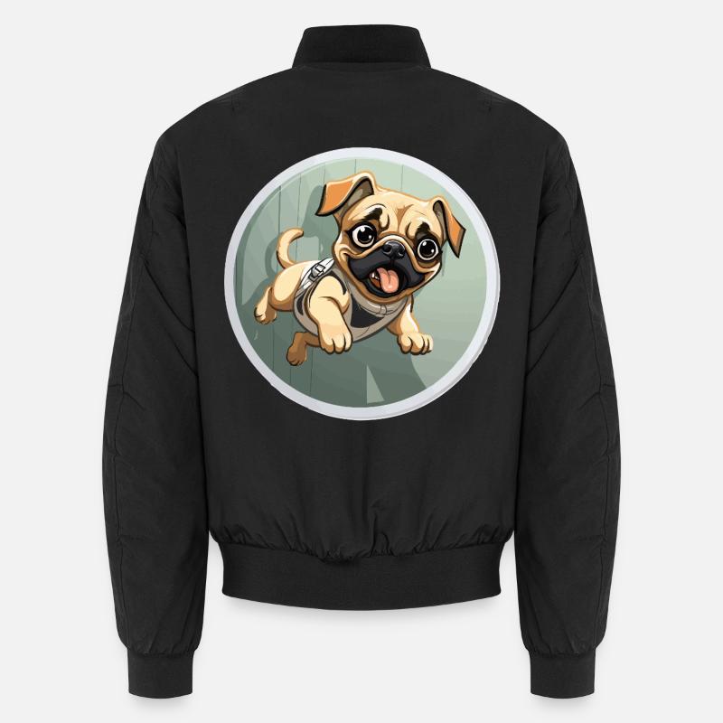Squeaking Pug Sprinter - Unisex Bomber Jacket - black