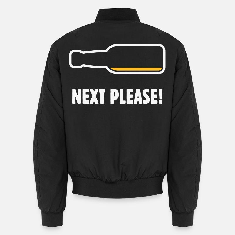 Next Please! (Bier / Bierchen / NEG 2C) - Unisex Bomberjacke - Schwarz