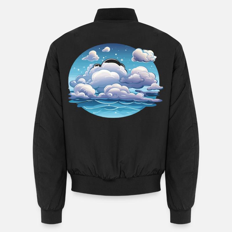 Circular clouds over the ocean - Unisex Bomber Jacket - black