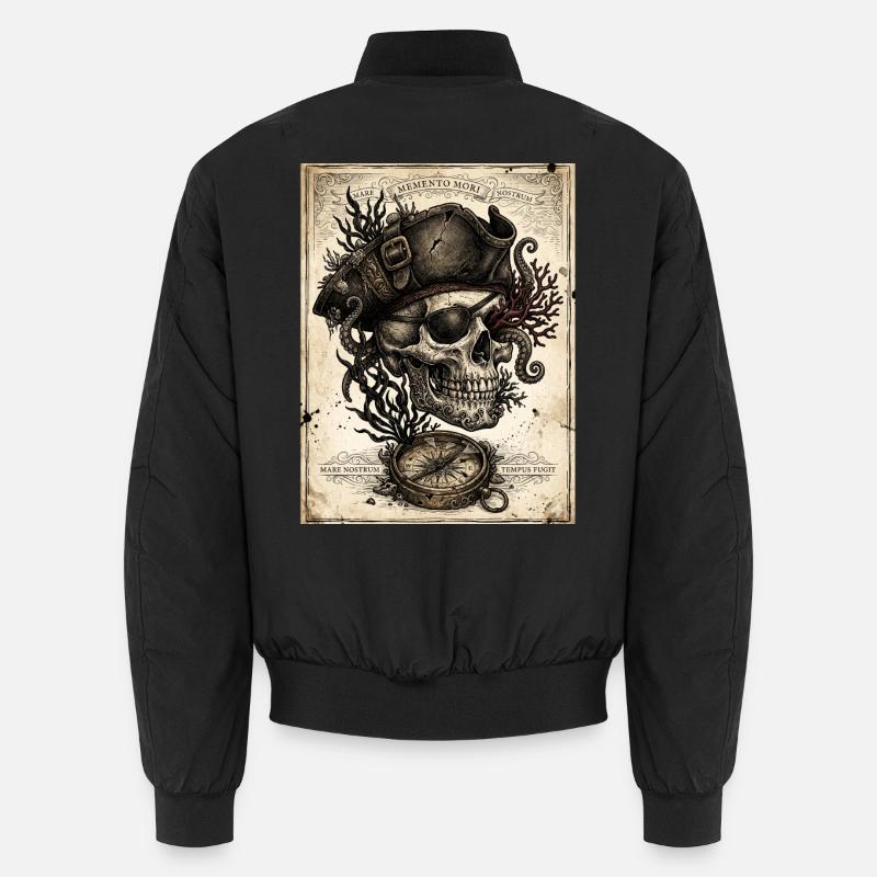 Crâne pirate et compas Bomber unisexe