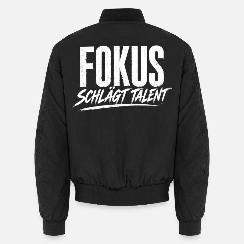Focus beats talent - Unisex Bomber Jacket - black