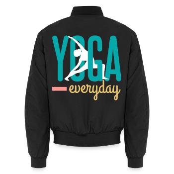 Yoga - Unisex Bomberjacke - Schwarz - Hinten - AI Model Male 185 light (185cm)