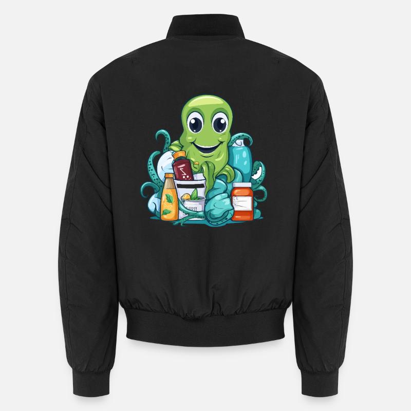 Oktopus Einkaufsglück - Unisex Bomberjacke - Schwarz