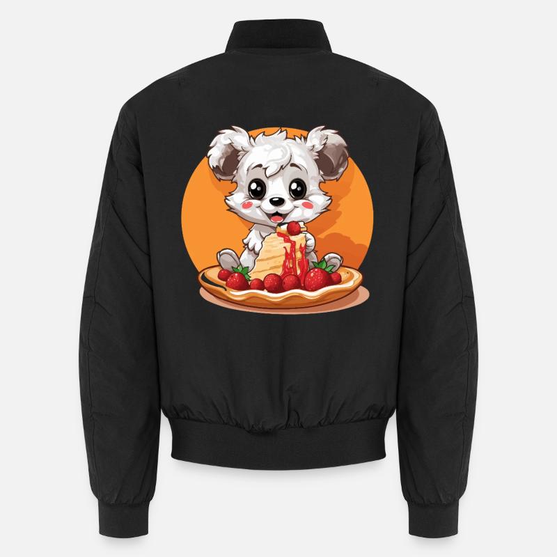 Kawaii Panda mit Pancake-Torte Unisex Bomberjacke