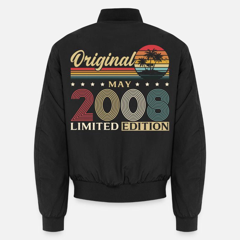 18th Birthday Gift Original May Vintage 2008 Unisex Bomber Jacket