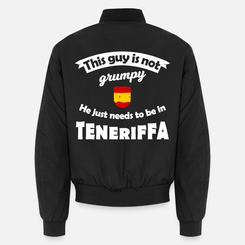 Nicht grummelig in Teneriffa - Unisex Bomberjacke - Schwarz
