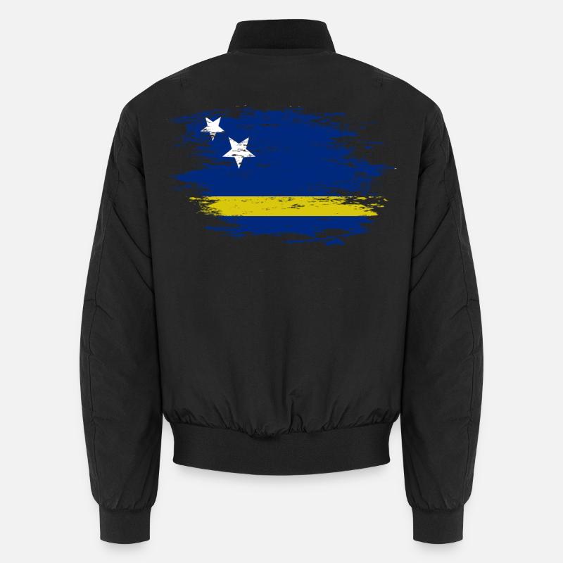 Drapeau de Curaçao utilisé - Bomber unisexe - noir