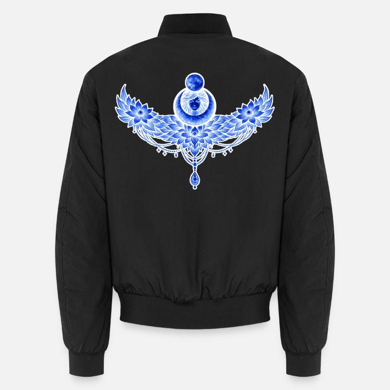 Blue winged moon - Unisex Bomber Jacket - black