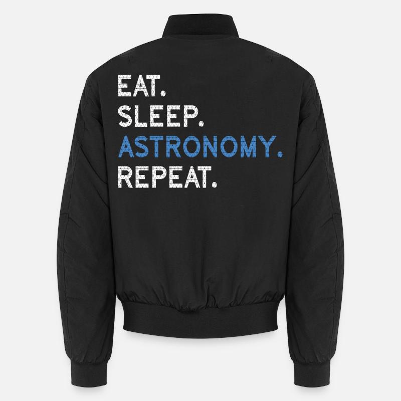 Eat Sleep Astronomy Repeat - Unisex Bomber Jacket - black
