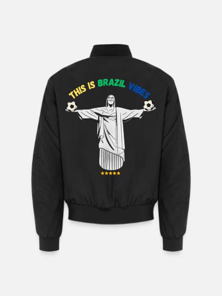 Brazil Football Vibes – Stil-Unterstützer - Unisex Bomberjacke - Schwarz