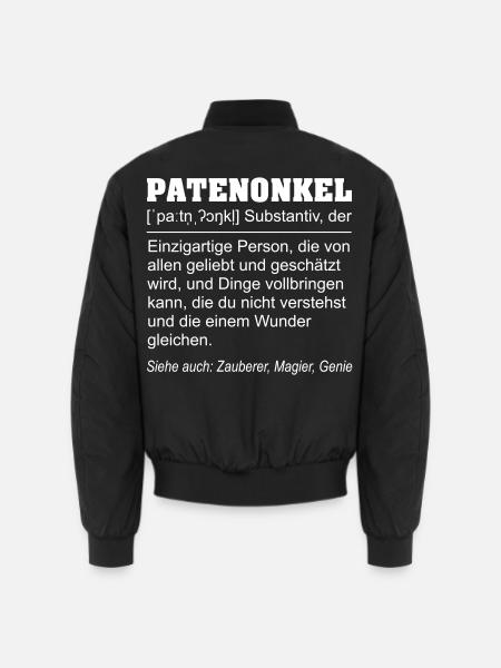 Lustige Patenonkel Definition Geschenkidee - Unisex Bomberjacke - Schwarz