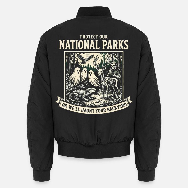 National Parks Ghost Sanctuary - Unisex Bomber Jacket - black