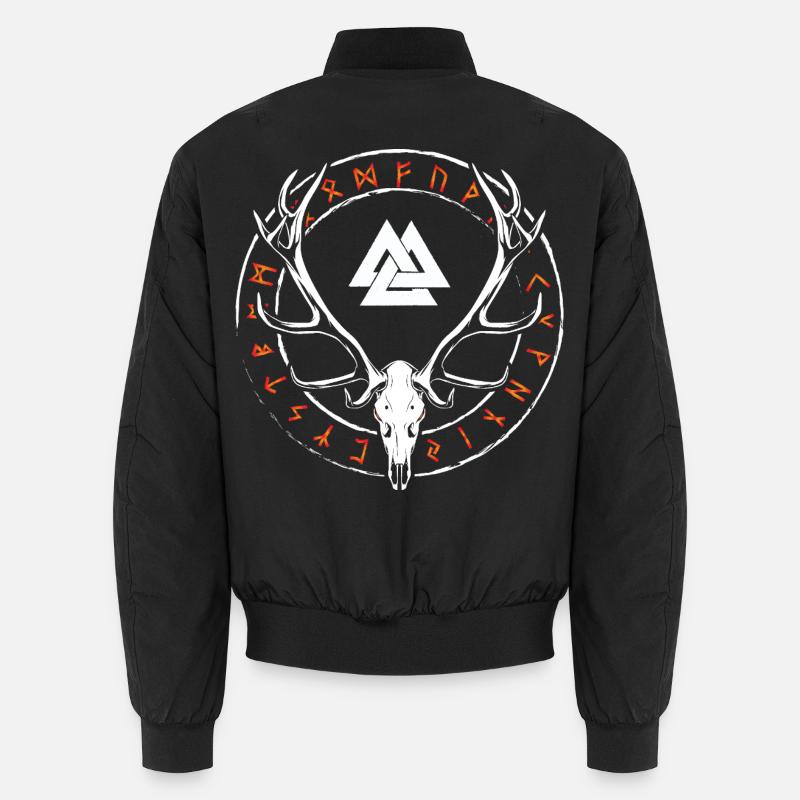 Nordic Knot - Runic Circle Antlers Unisex Bomber Jacket