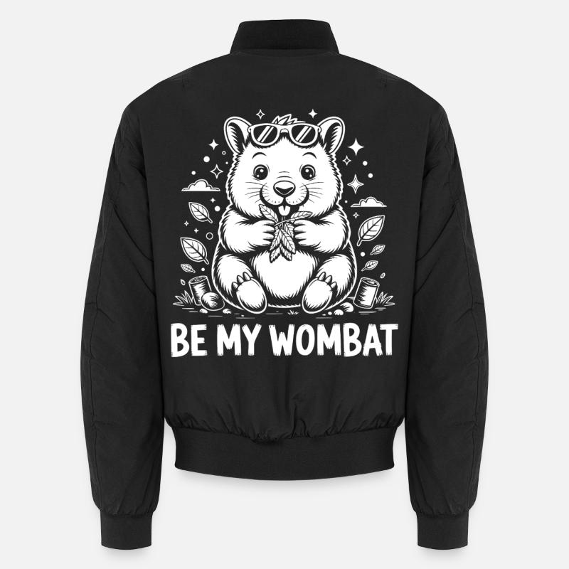 Lustiger Wombat - Unisex Bomberjacke - Schwarz