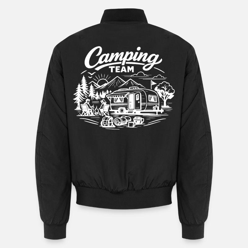 Camping Team Wagon - Unisex Bomber Jacket - black